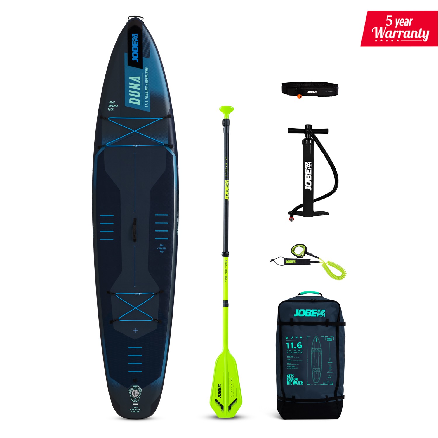 Jobe Duna 11.6 aufblasbares SUP-Paket blau 8