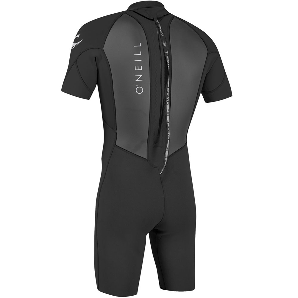 Oneill Reactor-2 2mm Rückenreißverschluss Shorty Herren Schwarz 4