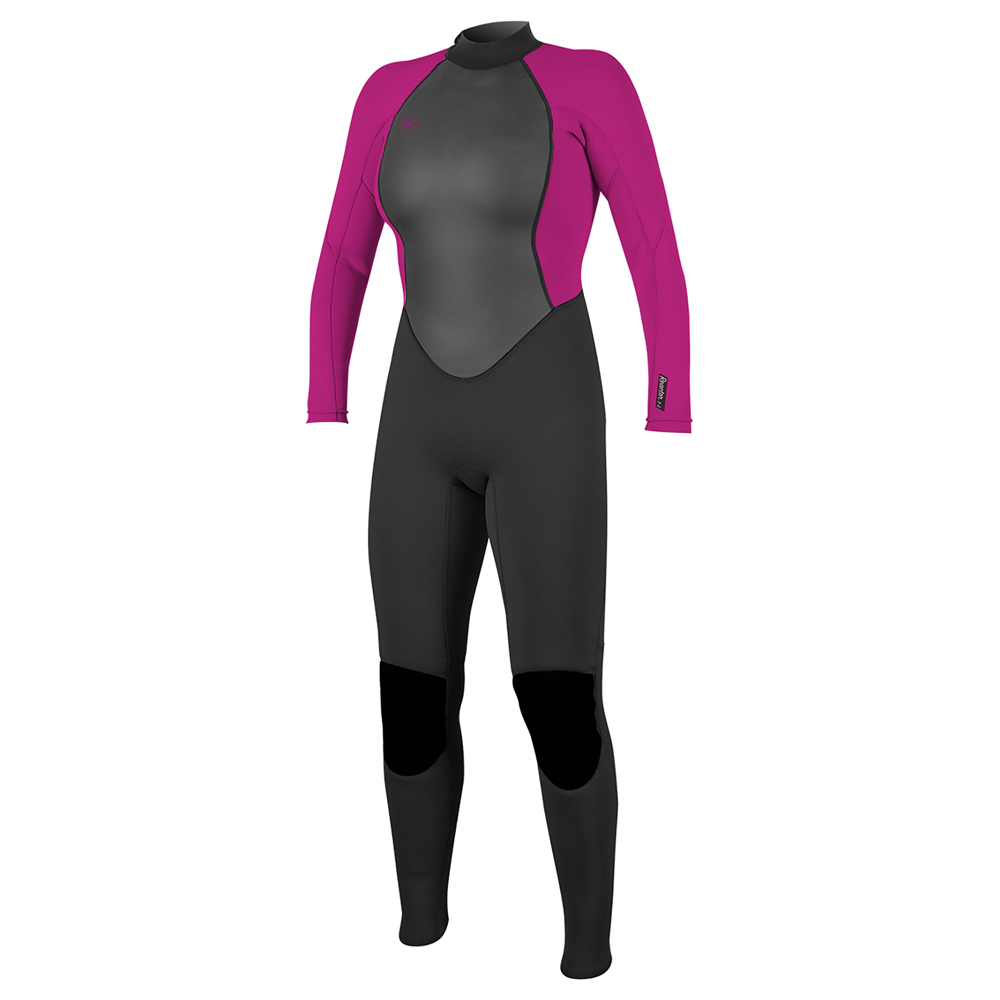 Oneill Reactor-2 3/2mm Rückenreißverschluss-Ganzanzug Damen Schwarz/Rosa foto 1