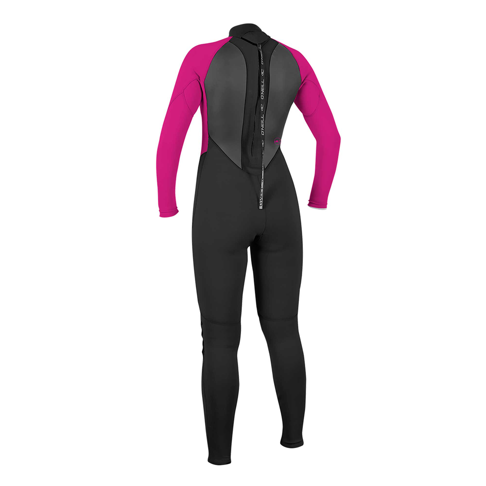 Oneill Reactor-2 3/2mm Rückenreißverschluss-Ganzanzug Damen Schwarz/Rosa 2