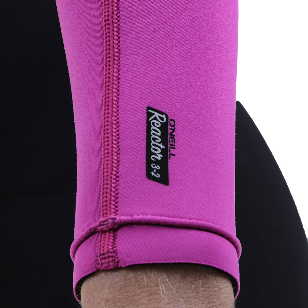 Oneill Reactor-2 3/2mm Rückenreißverschluss-Ganzanzug Damen Schwarz/Rosa 5