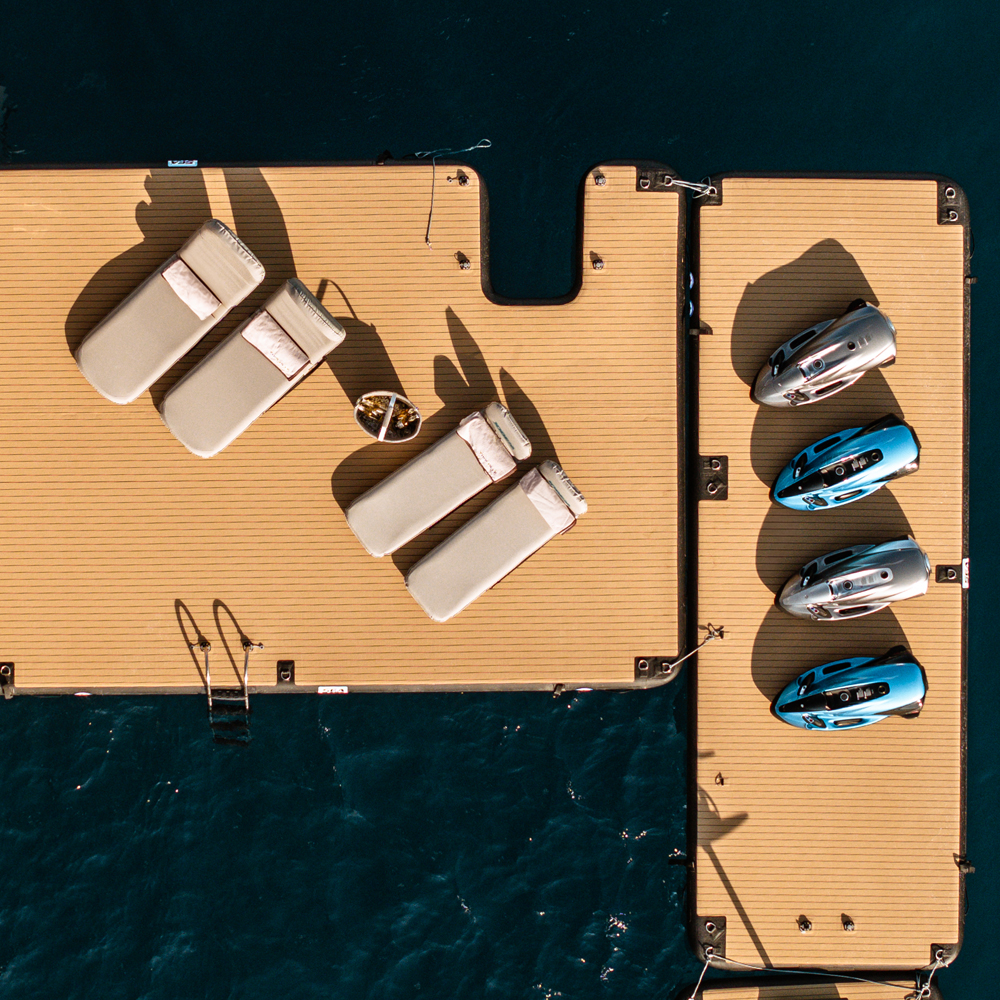 SeaRaft Teak Deck Schwarz Medium Aufblasbares Plattform Foto 13