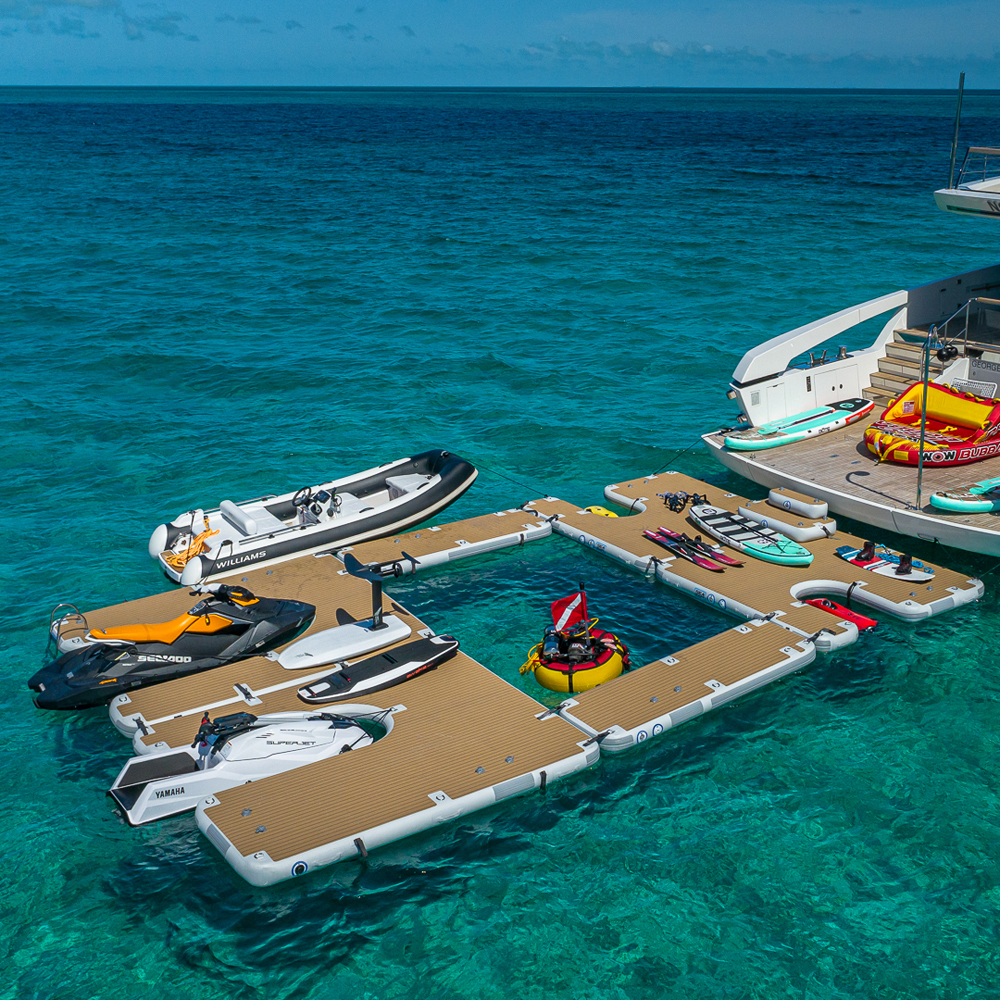 SeaRaft Teak Deck Schwarz Medium Aufblasbares Plattform Foto 16