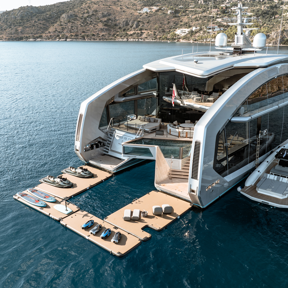 SeaRaft Teak Deck Schwarz Medium Aufblasbares Plattform Foto 17