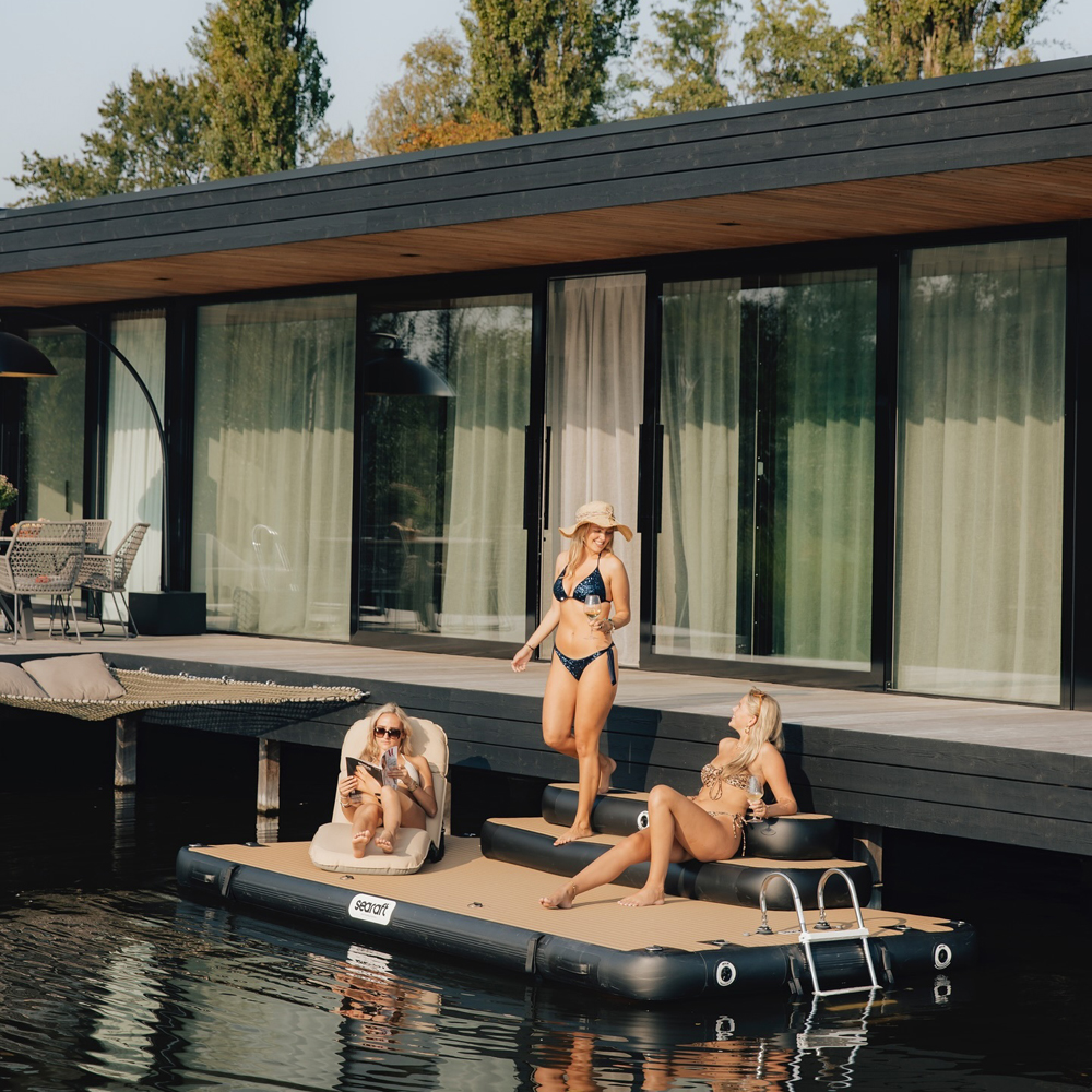 SeaRaft Teak Deck Schwarz Medium Aufblasbares Plattform Foto 6