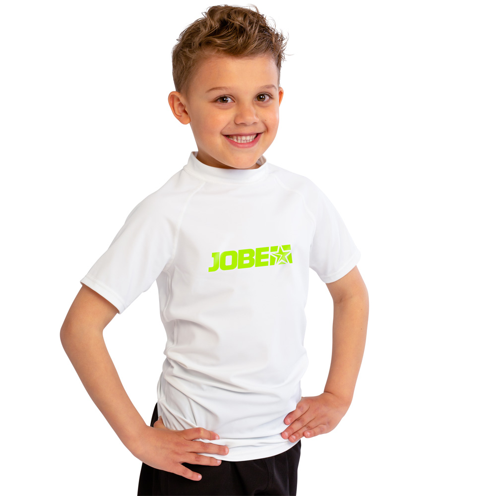 Rash Guard Kurzarm Kinder Weiß