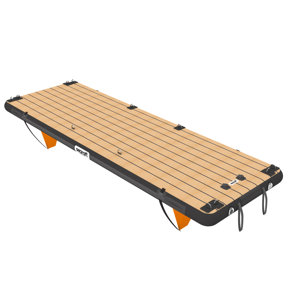 SeaRaft Teak Deck Schwarz Large Aufblasbares Plattform foto 1
