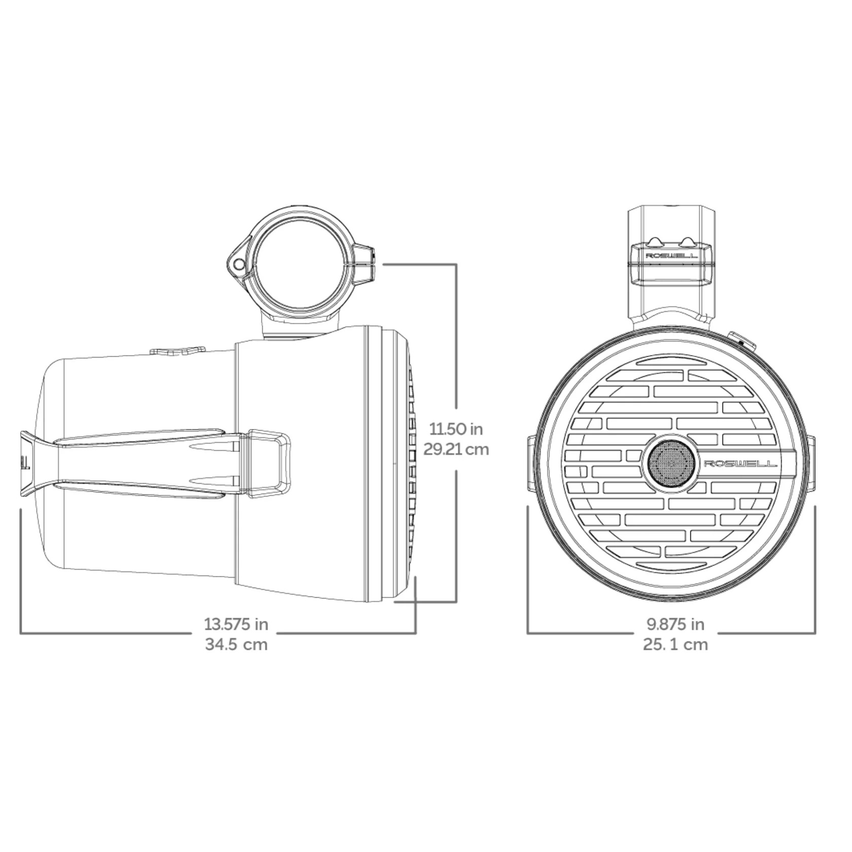 Roswell R1 8-Zoll-Turmlautsprecher mit weißem Gitter 4