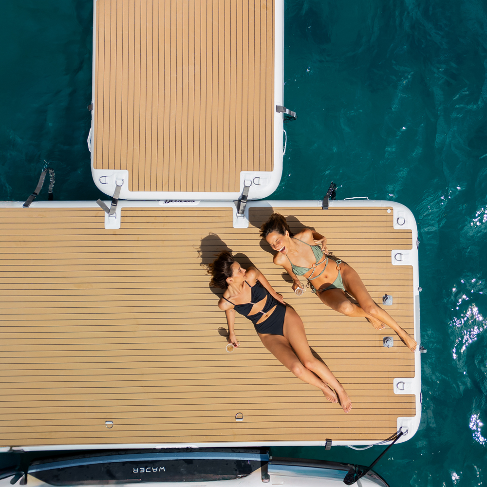 SeaRaft Teak Deck Schwarz X-Large Aufblasbares Plattform 4