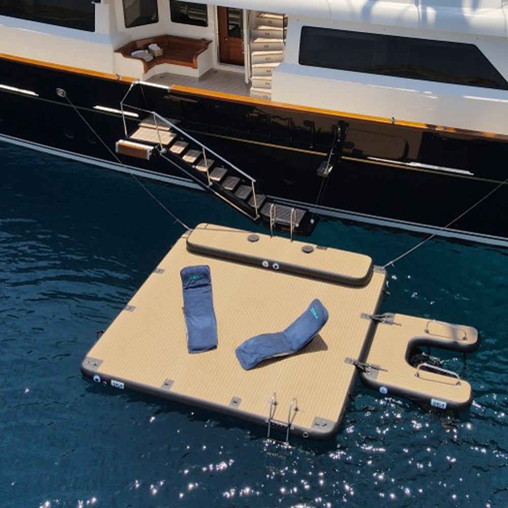 SeaRaft Airstep Transom Bumper Medium Teak Deck Schwarz 7