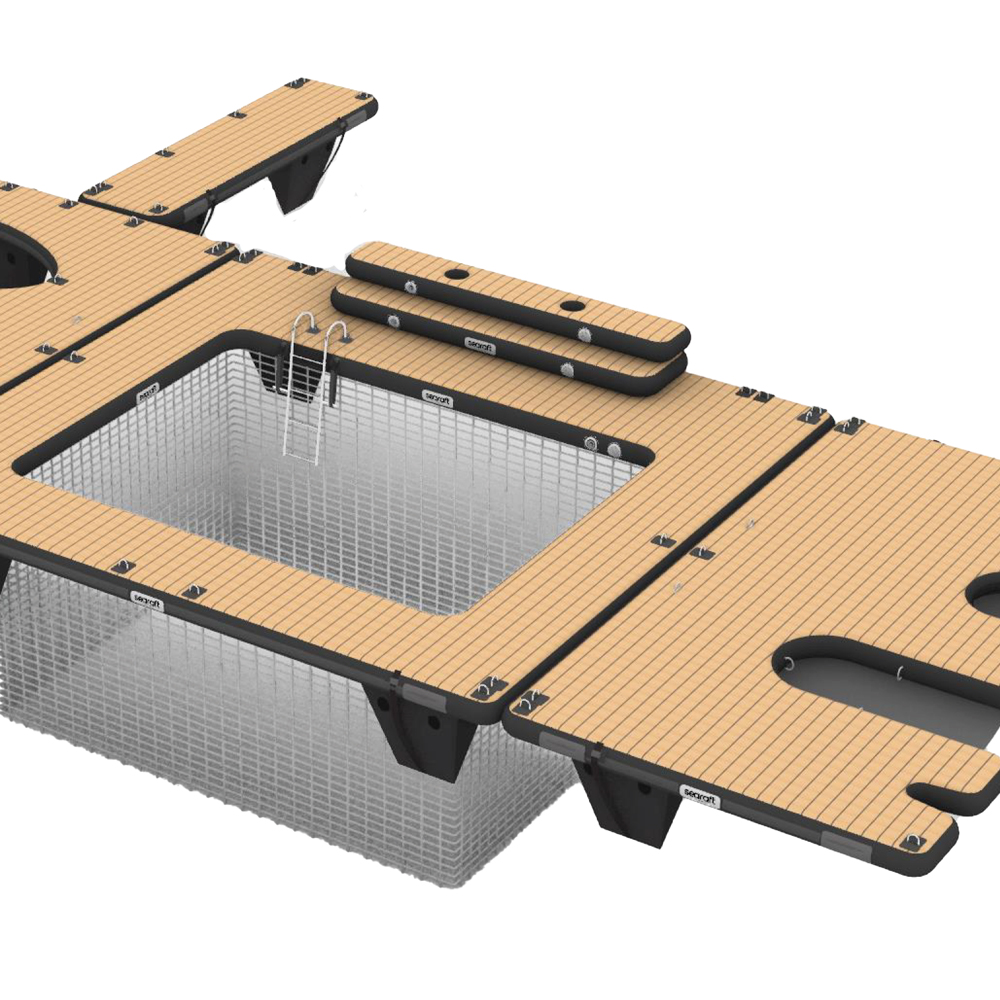 SeaRaft Airstep Transom Bumper X-Large Teak Deck Schwarz 2
