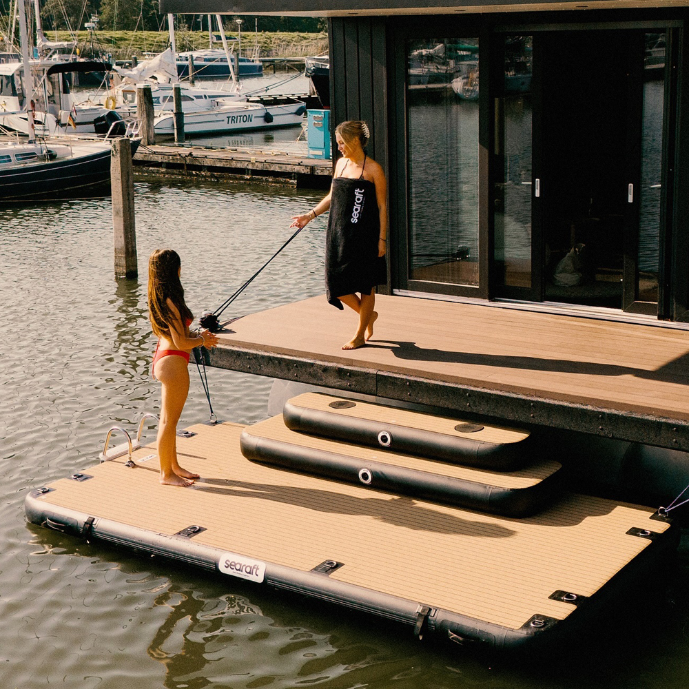 SeaRaft Airstep Transom Bumper XX-Large Teak Deck Schwarz 6