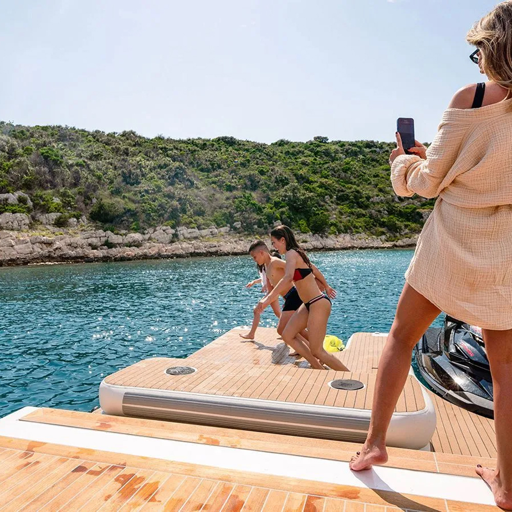 SeaRaft Airstep Transom Bumper XX-Large Teak Deck Grau 5