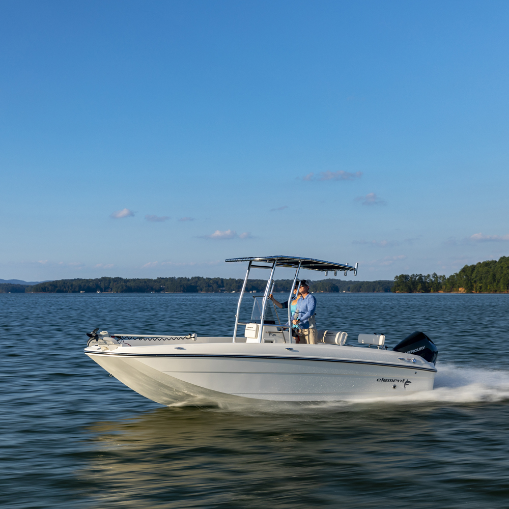 Fishmaster Original T-Top poliert mit Marineblauem Segeltuch 5