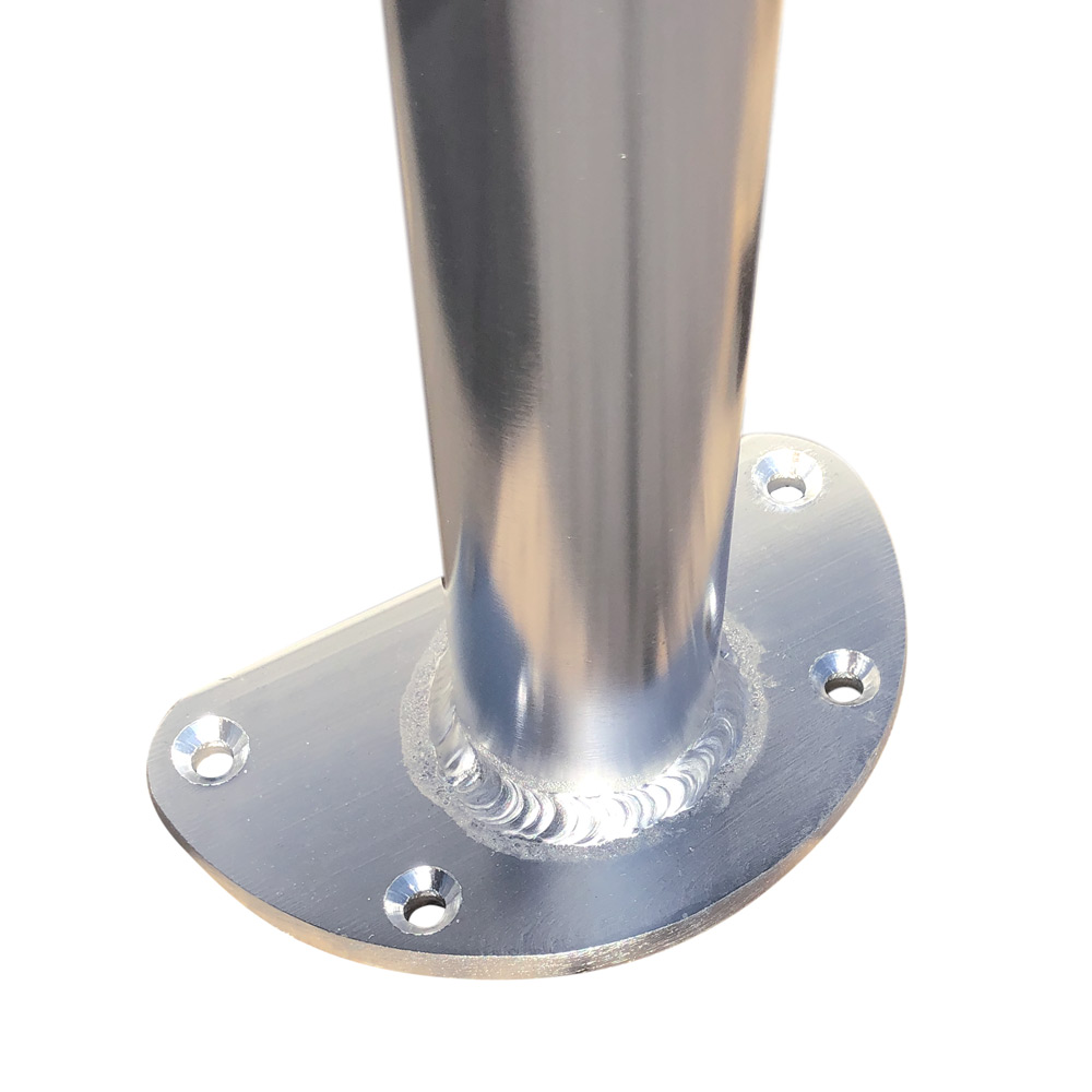 Fishmaster Original T-Top poliert mit rotem Segeltuch 3