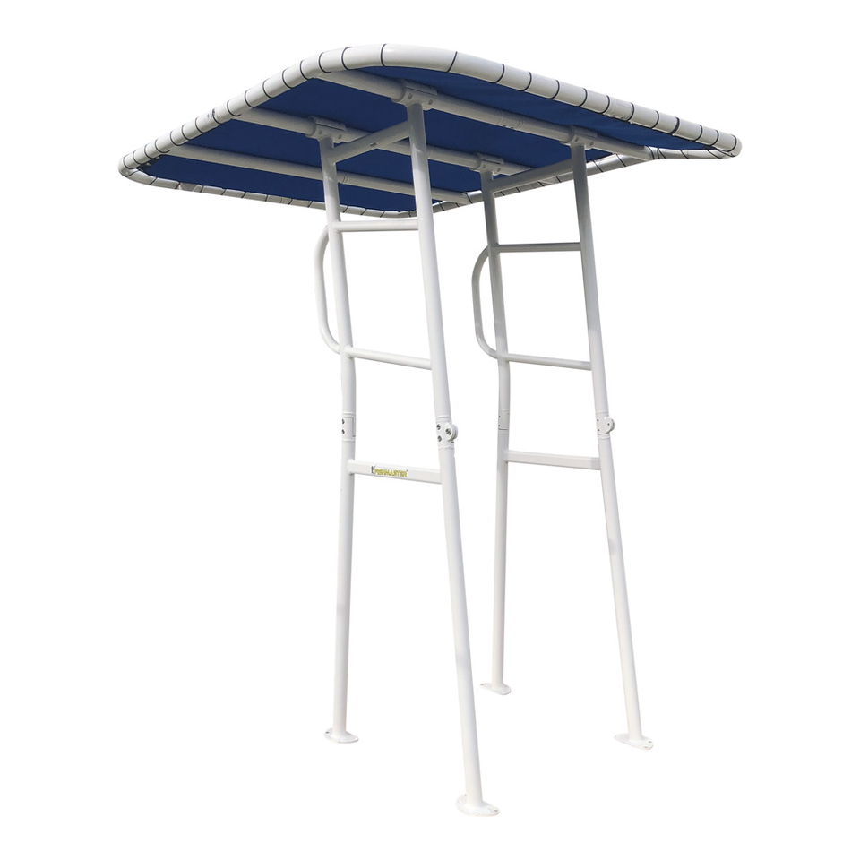 Fishmaster Original T-Top weiß mit Marineblauem Segeltuch foto 1