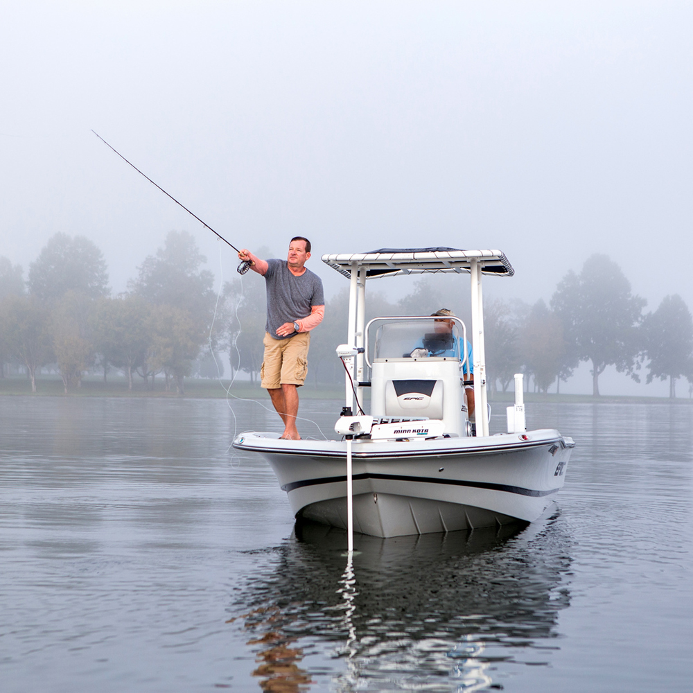 Fishmaster Original T-Top weiß mit Marineblauem Segeltuch 16
