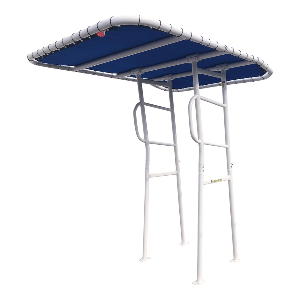 Fishmaster Original T-Top weiß mit Marineblauem Segeltuch 2