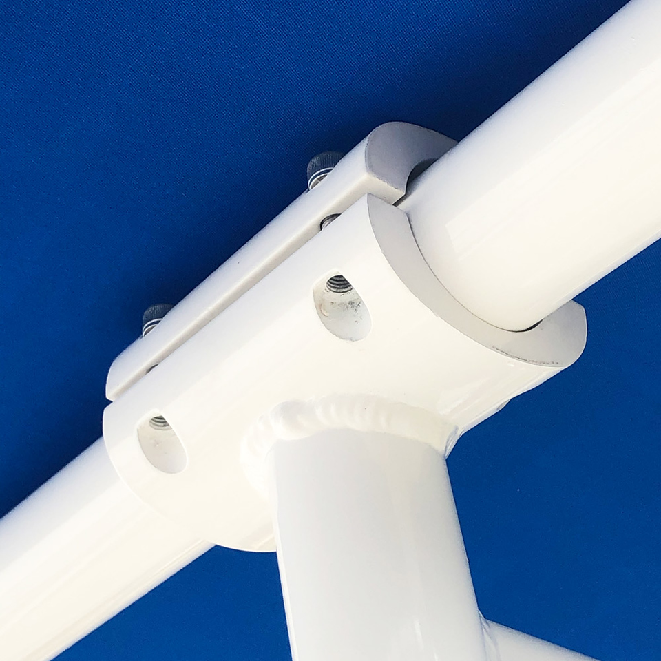 Fishmaster Original T-Top weiß mit Marineblauem Segeltuch 6