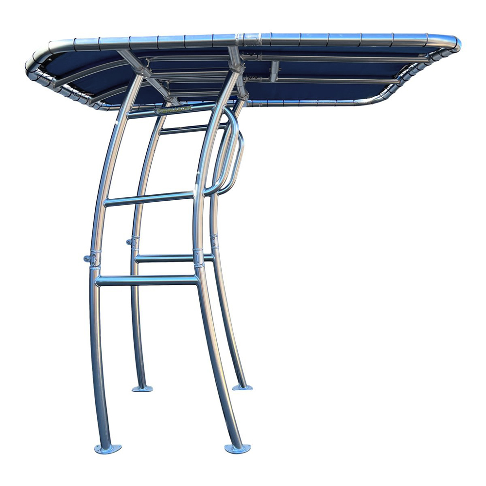 Fishmaster pro T-Top poliert mit Marineblauem Segeltuch 2