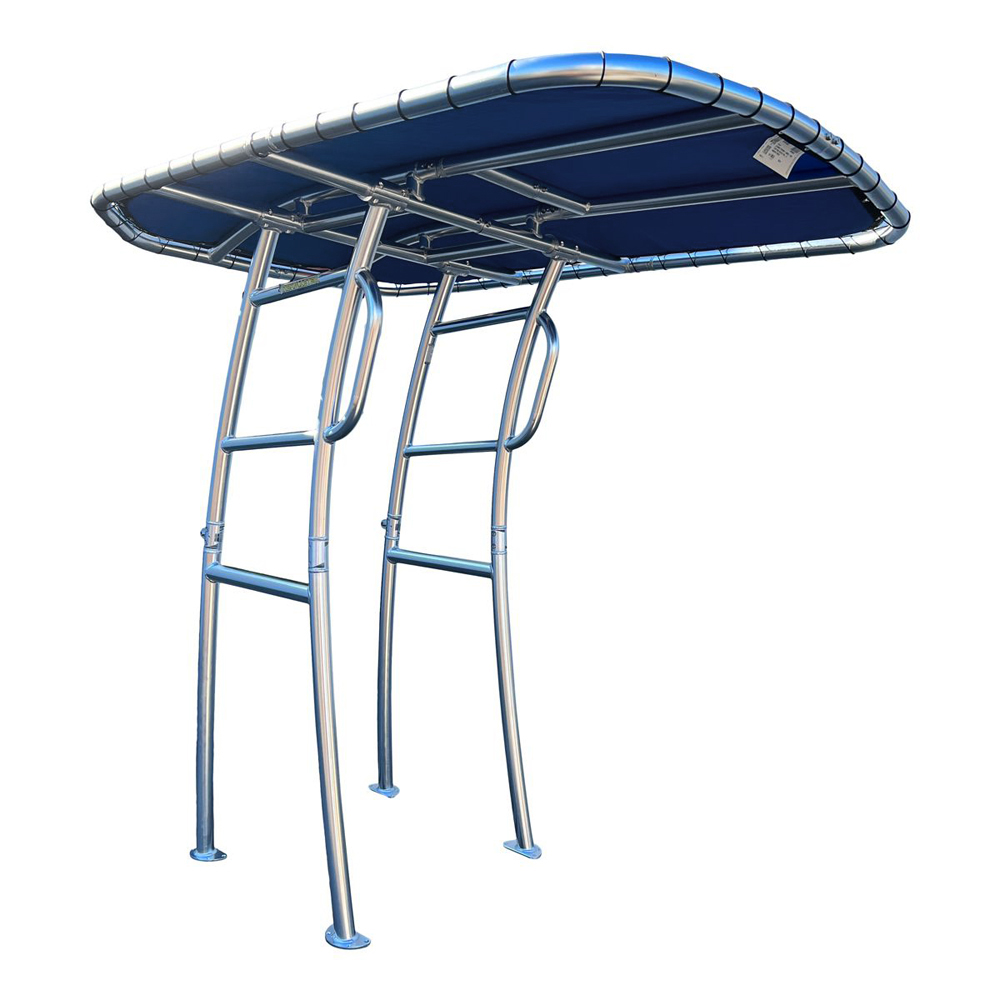 Fishmaster pro T-Top poliert mit Marineblauem Segeltuch 3