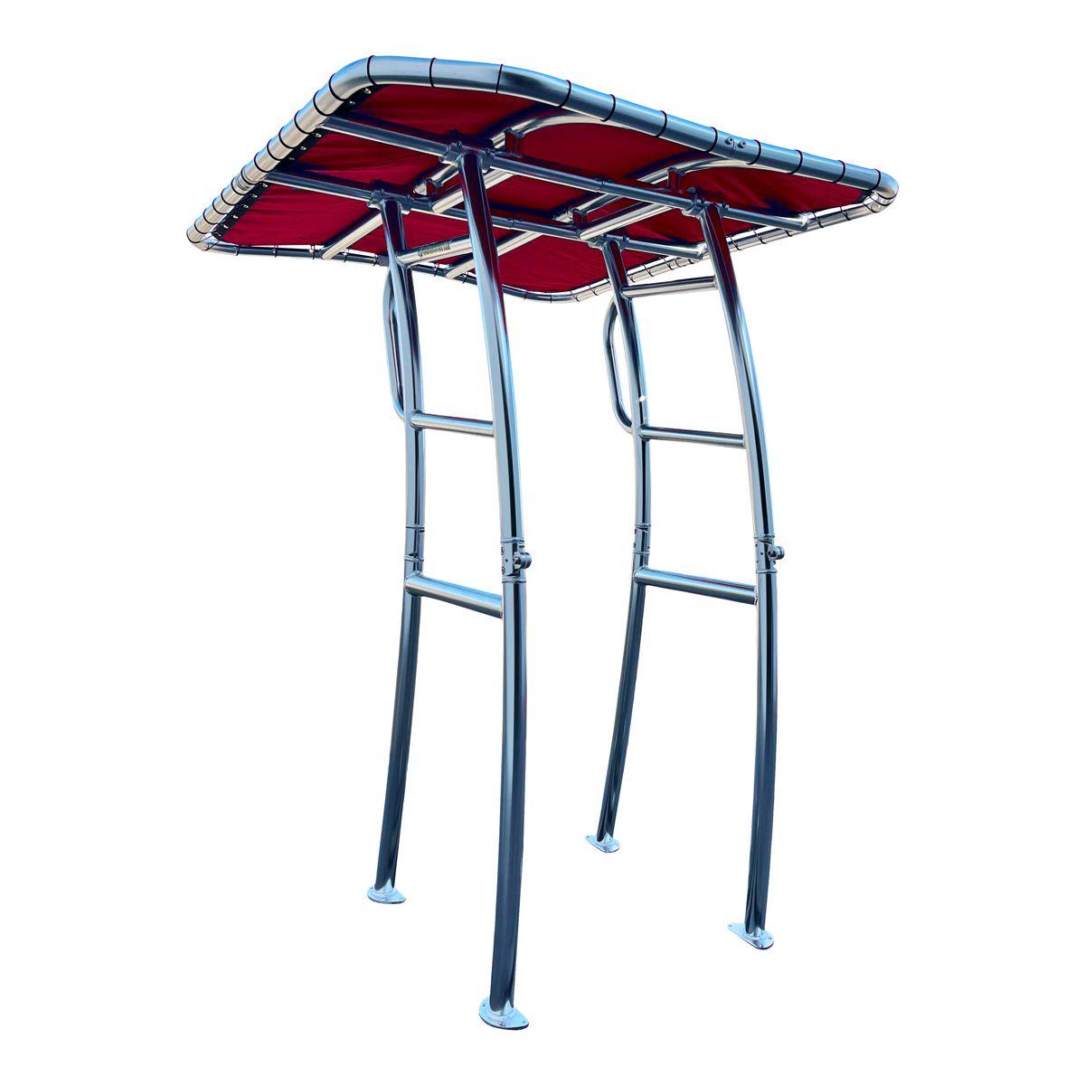 Fishmaster pro T-Top poliert mit rotem Segeltuch 2