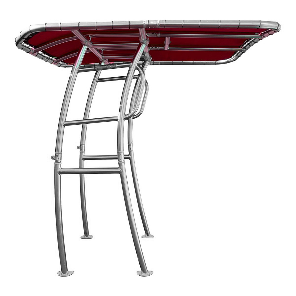 Fishmaster pro T-Top poliert mit rotem Segeltuch 3