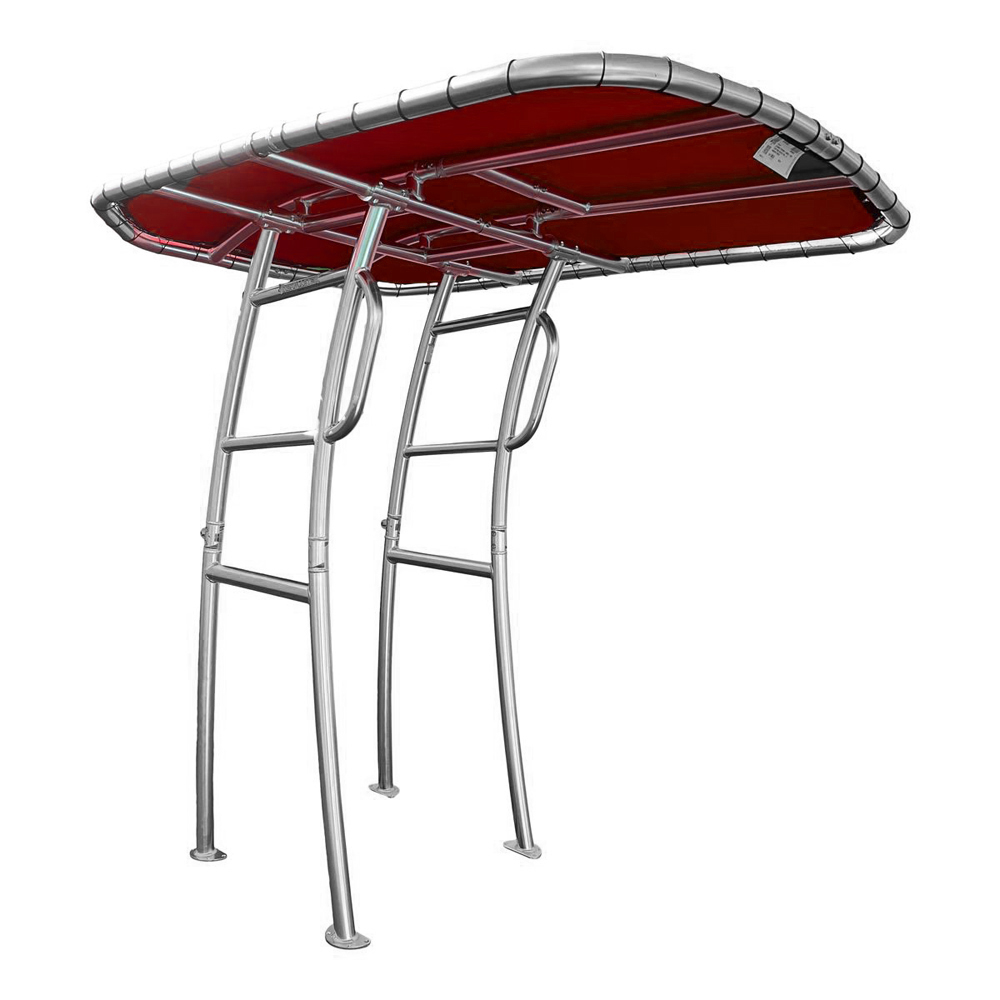 Fishmaster pro T-Top poliert mit rotem Segeltuch 4