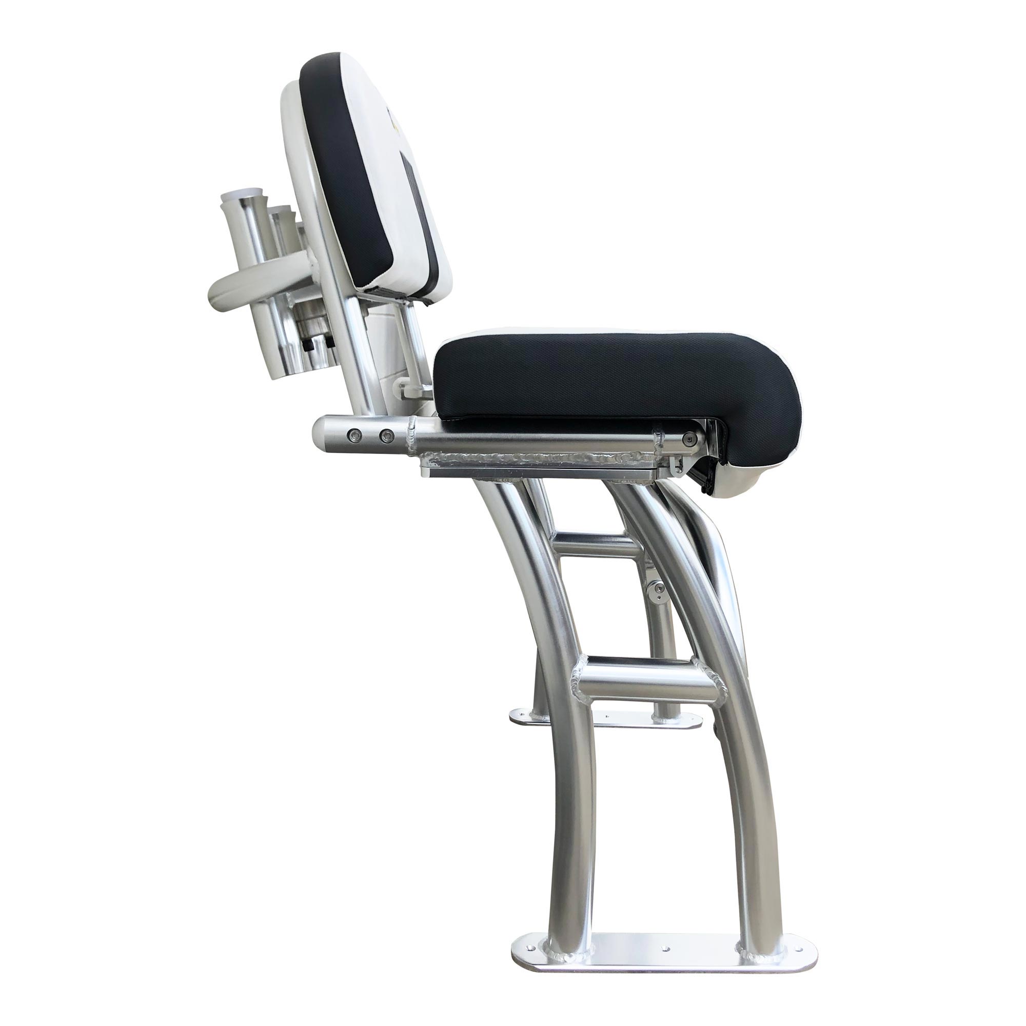 Fishmaster Pro T-Top Stuhl poliert mit schwarzem Kissen inkl. Rückenlehne 3