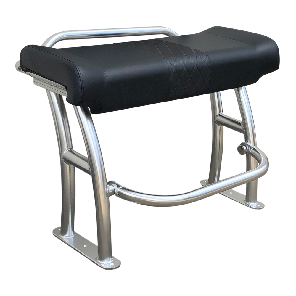 Fishmaster Pro T-Top Stuhl poliert mit schwarzem Kissen inkl. Schiene foto 1