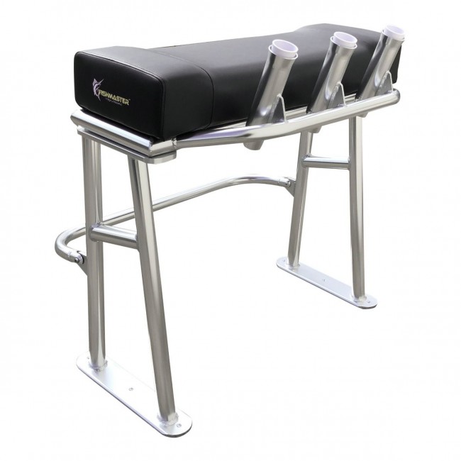 Fishmaster Original T-Top Stuhl poliert mit schwarzen Kissen 2