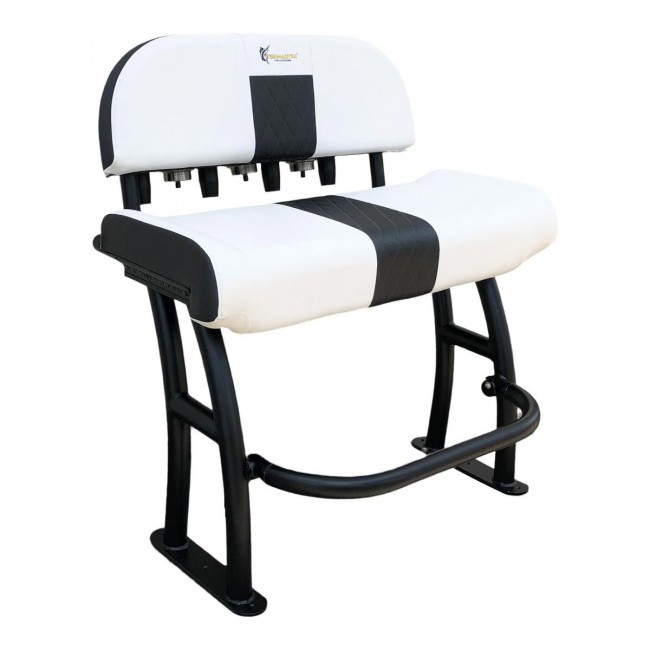 Fishmaster Pro T-Top Stuhl schwarz mit weißem Kissen inkl. Rückenlehne 2