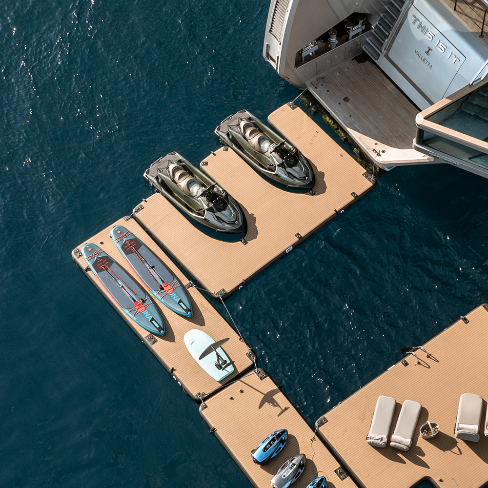 SeaRaft M-Shape Jet-Ski Dock rund grau 3