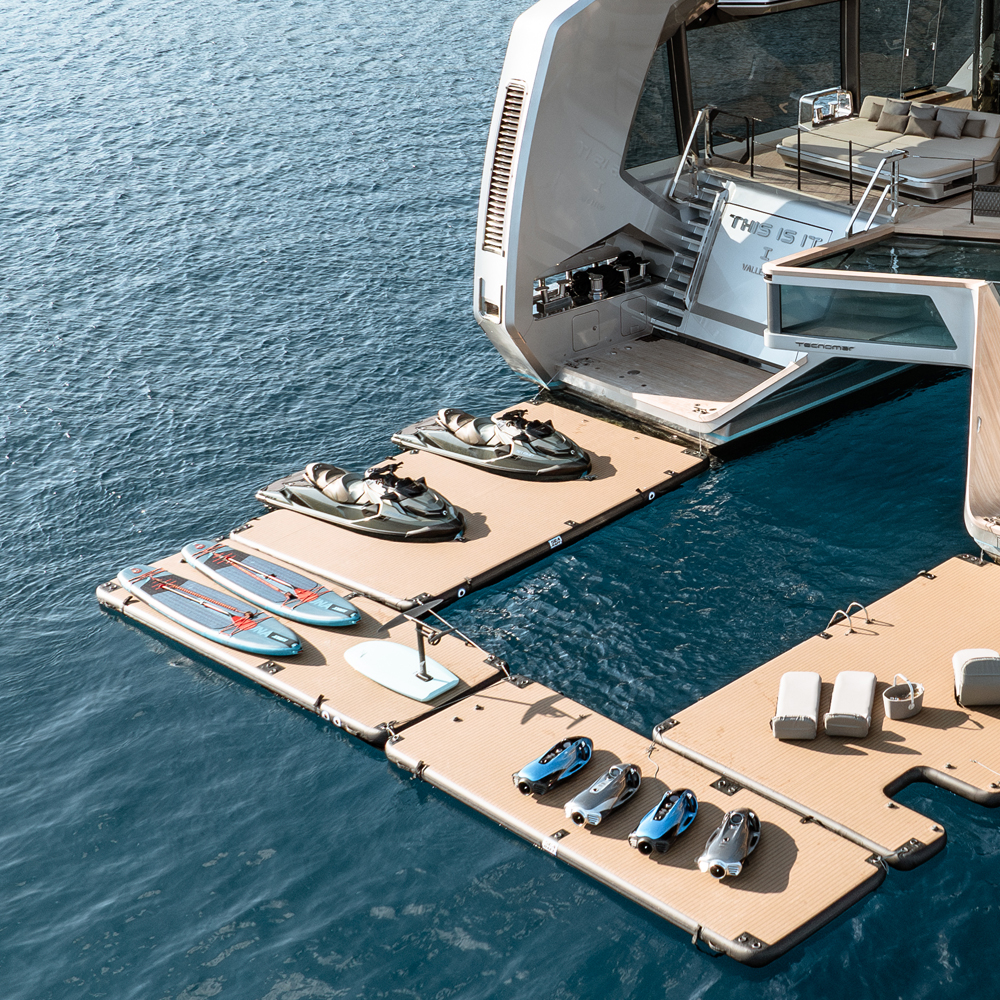 SeaRaft M-Shape Jet-Ski Dock rund grau 4