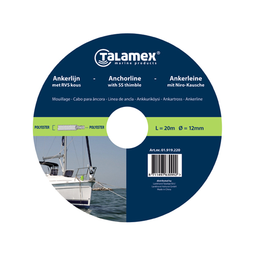 Talamex Ankerleine aus geflochtenem Polyester 12mm x 20m 5