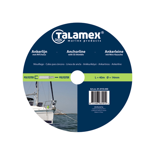 Talamex Ankerleine Polyester geflochten mit Blei 12mm x 40m 3