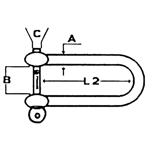Talamex RVS D-Schäkel lang 5mm 2